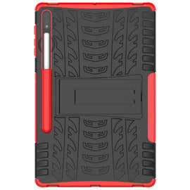 Tire Texture Shockproof TPU + PC Protective Case with Holder, For Samsung Galaxy Tab S7 Lite T730 / T735 & S7+ T970 / T976B