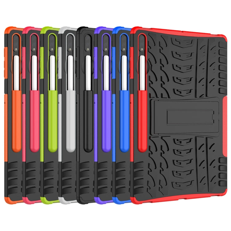 Tire Texture Shockproof TPU + PC Protective Case with Holder, For Samsung Galaxy Tab S7 Lite T730 / T735 & S7+ T970 / T976B
