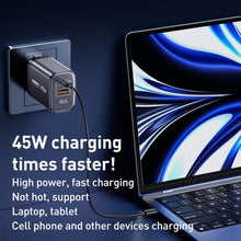 Load image into Gallery viewer, REMAX U2-AC 45W USB and Type-C GaN Digital Display Fast Charger, EU Plug, UK Plug