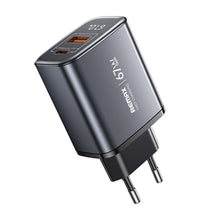 Load image into Gallery viewer, REMAX U2-AC 67W USB and Type-C GaN Digital Display Fast Charger, EU Plug, UK Plug