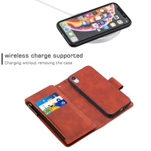 Load image into Gallery viewer, Skin Feel Detachable Magnetic Zipper Horizontal Flip PU Leather Case with Multi-Card Slots &amp; Holder &amp; Wallet &amp; Photo Frame &amp; Lanyard, For iPhone XR, For iPhone 8 Plus, For iPhone 11, For Xiaomi Redmi 9, For Xiaomi Redmi Note 9