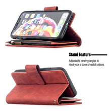 Load image into Gallery viewer, Skin Feel Detachable Magnetic Zipper Horizontal Flip PU Leather Case with Multi-Card Slots &amp; Holder &amp; Wallet &amp; Photo Frame &amp; Lanyard, For iPhone XR, For iPhone 8 Plus, For iPhone 11, For Xiaomi Redmi 9, For Xiaomi Redmi Note 9