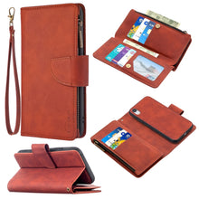 Load image into Gallery viewer, Skin Feel Detachable Magnetic Zipper Horizontal Flip PU Leather Case with Multi-Card Slots &amp; Holder &amp; Wallet &amp; Photo Frame &amp; Lanyard, For iPhone XR, For iPhone 8 Plus, For iPhone 11, For Xiaomi Redmi 9, For Xiaomi Redmi Note 9