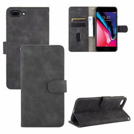 Solid Color Skin Feel Magnetic Buckle Horizontal Flip Calf Texture PU Leather Case with Holder & Card Slots & Wallet, For iPhone 8 Plus & 7 Plus, For iPhone 6 Plus & 6s Plus, For iPhone 6 & 6s, For iPod Touch 6 & 5