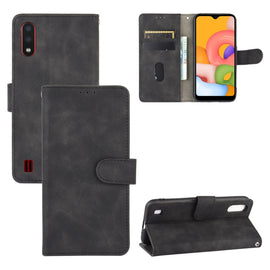 Solid Color Skin Feel Magnetic Buckle Horizontal Flip Calf Texture PU Leather Case with Holder & Card Slots & Wallet, For Samsung Galaxy A01 (Global Version), For Samsung Galaxy A21 (Eurasian Version), For Samsung Galaxy A20 / A30                      ...