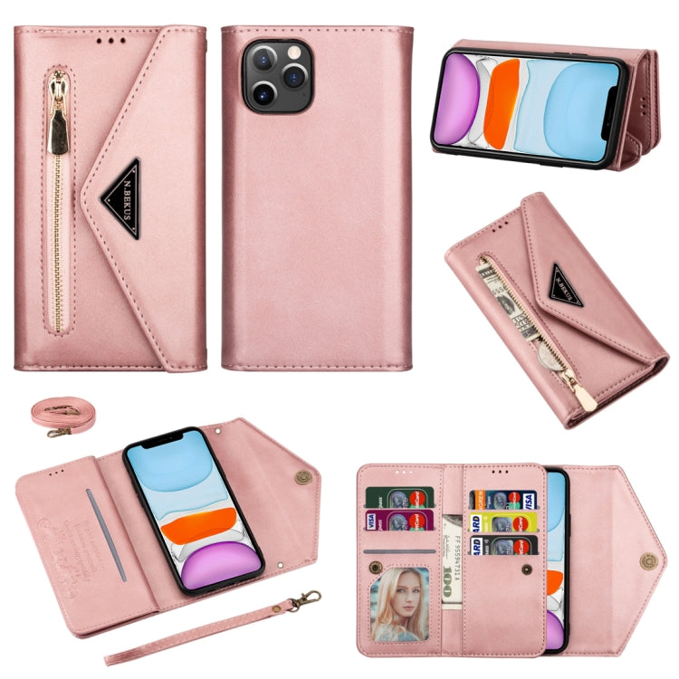 Skin Feel Zipper Horizontal Flip Leather Case with Holder & Card Slots & Photo Frame & Lanyard & Long Rope, For iPhone 6, For iPhone 6 Plus, For iPhone 7 / 8 / SE (2020), For iPhone 7 Plus / 8 Plus, For iPhone 11, For iPhone 11 Pro, For iPhone 11 Pro M...