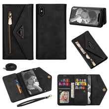 Load image into Gallery viewer, Skin Feel Zipper Horizontal Flip Leather Case with Holder &amp; Card Slots &amp; Photo Frame &amp; Lanyard &amp; Long Rope, For iPhone XR, For iPhone XS Max