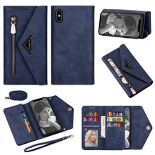 Load image into Gallery viewer, Skin Feel Zipper Horizontal Flip Leather Case with Holder &amp; Card Slots &amp; Photo Frame &amp; Lanyard &amp; Long Rope, For iPhone XR, For iPhone XS Max