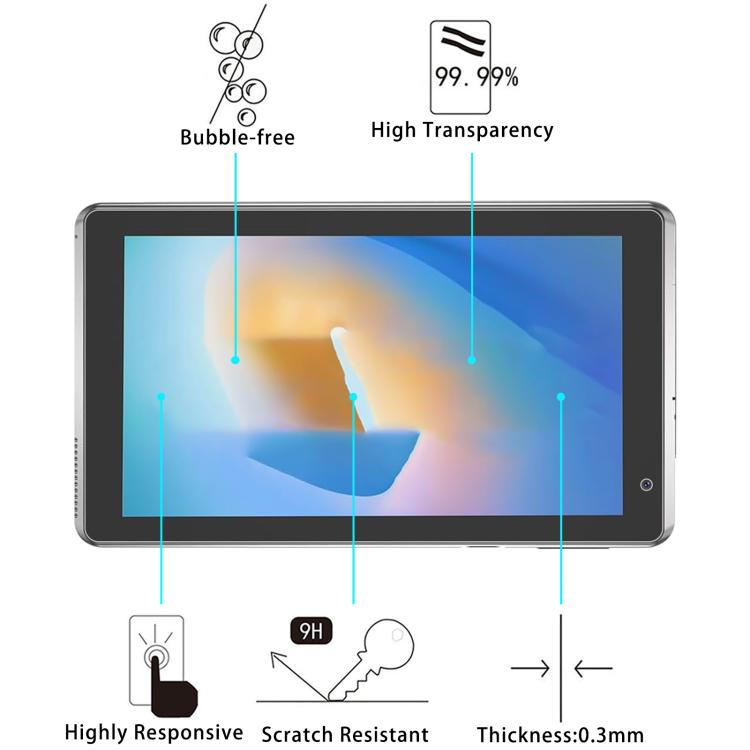 25pcs 9H 0.3mm Explosion-proof Tempered Glass Film, For YQSAVIOR Q2 7.0