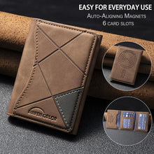Load image into Gallery viewer, Prismatic Leather Horizontal Magnetic Wallet Card Bag Case