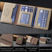 Load image into Gallery viewer, Color Matching Leather Horizontal Magnetic Wallet Card Bag Case