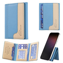 Load image into Gallery viewer, Color Matching Leather Horizontal Magnetic Wallet Card Bag Case