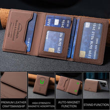 Load image into Gallery viewer, Solid Color Leather Horizontal Magnetic Wallet Card Bag Case