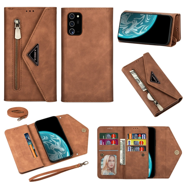 Skin Feel Zipper Horizontal Flip Leather Case with Holder & Card Slots & Photo Frame & Lanyard & Long Rope, For Samsung Galaxy Note20, For Samsung Galaxy Note20 Ultra, For Samsung Galaxy S20, For Samsung Galaxy S20+, For Samsung Galaxy S20 Ultra       ...