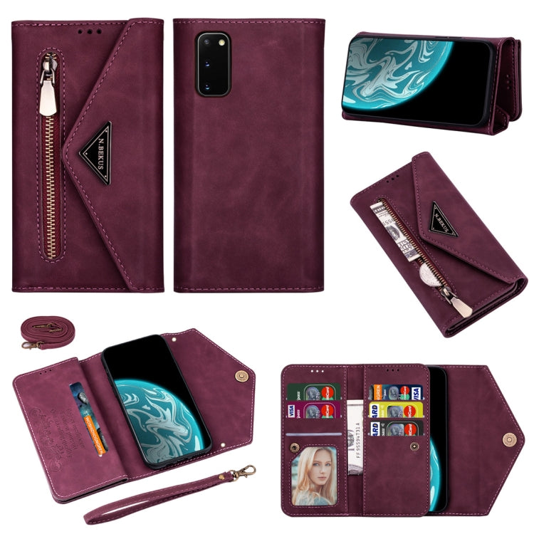 Skin Feel Zipper Horizontal Flip Leather Case with Holder & Card Slots & Photo Frame & Lanyard & Long Rope, For Samsung Galaxy Note20, For Samsung Galaxy Note20 Ultra, For Samsung Galaxy S20, For Samsung Galaxy S20+, For Samsung Galaxy S20 Ultra       ...