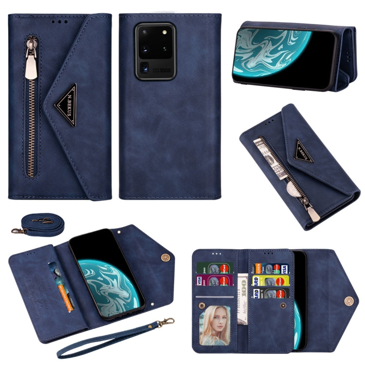 Skin Feel Zipper Horizontal Flip Leather Case with Holder & Card Slots & Photo Frame & Lanyard & Long Rope, For Samsung Galaxy Note20, For Samsung Galaxy Note20 Ultra, For Samsung Galaxy S20, For Samsung Galaxy S20+, For Samsung Galaxy S20 Ultra       ...