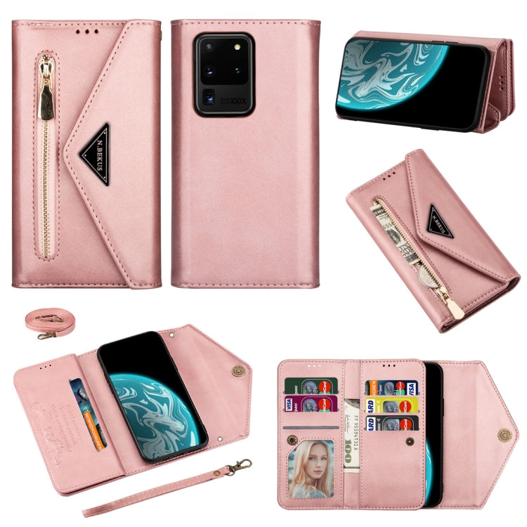 Skin Feel Zipper Horizontal Flip Leather Case with Holder & Card Slots & Photo Frame & Lanyard & Long Rope, For Samsung Galaxy Note20, For Samsung Galaxy Note20 Ultra, For Samsung Galaxy S20, For Samsung Galaxy S20+, For Samsung Galaxy S20 Ultra       ...