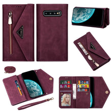 Load image into Gallery viewer, Skin Feel Zipper Horizontal Flip Leather Case with Holder &amp; Card Slots &amp; Photo Frame &amp; Lanyard &amp; Long Rope, For Samsung Galaxy Note10+, For Samsung Galaxy S10, For Samsung Galaxy S10+, For Samsung Galaxy S10e, For Samsung Galaxy A21                    ...