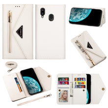 Load image into Gallery viewer, Skin Feel Zipper Horizontal Flip Leather Case with Holder &amp; Card Slots &amp; Photo Frame &amp; Lanyard &amp; Long Rope, For Samsung Galaxy A10 / M10, For Samsung Galaxy A20 / A30 / M10s, For Samsung Galaxy A20e / A10e, For Samsung Galaxy A20s, For Samsung Galaxy A...