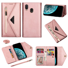 Load image into Gallery viewer, Skin Feel Zipper Horizontal Flip Leather Case with Holder &amp; Card Slots &amp; Photo Frame &amp; Lanyard &amp; Long Rope, For Samsung Galaxy A10 / M10, For Samsung Galaxy A20 / A30 / M10s, For Samsung Galaxy A20e / A10e, For Samsung Galaxy A20s, For Samsung Galaxy A...