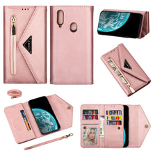 Load image into Gallery viewer, Skin Feel Zipper Horizontal Flip Leather Case with Holder &amp; Card Slots &amp; Photo Frame &amp; Lanyard &amp; Long Rope, For Samsung Galaxy A10 / M10, For Samsung Galaxy A20 / A30 / M10s, For Samsung Galaxy A20e / A10e, For Samsung Galaxy A20s, For Samsung Galaxy A...