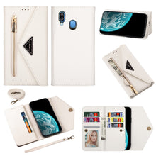 Load image into Gallery viewer, Skin Feel Zipper Horizontal Flip Leather Case with Holder &amp; Card Slots &amp; Photo Frame &amp; Lanyard &amp; Long Rope, For Samsung Galaxy A10 / M10, For Samsung Galaxy A20 / A30 / M10s, For Samsung Galaxy A20e / A10e, For Samsung Galaxy A20s, For Samsung Galaxy A...