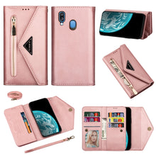 Load image into Gallery viewer, Skin Feel Zipper Horizontal Flip Leather Case with Holder &amp; Card Slots &amp; Photo Frame &amp; Lanyard &amp; Long Rope, For Samsung Galaxy A10 / M10, For Samsung Galaxy A20 / A30 / M10s, For Samsung Galaxy A20e / A10e, For Samsung Galaxy A20s, For Samsung Galaxy A...