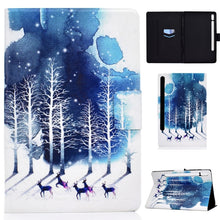 Load image into Gallery viewer, Electric Pressed Left Right Flat Leather Case with Sleep Function Pen Cover &amp; Card Slot &amp; Holder