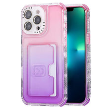 Load image into Gallery viewer, Gradient Color TPU + PC Card Slot Full Coverage Phone Case, For iPhone 13 Pro Max, For iPhone 13 / 14, For iPhone 12 Pro Max