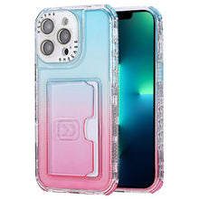 Load image into Gallery viewer, Gradient Color TPU + PC Card Slot Full Coverage Phone Case, For iPhone 13 Pro Max, For iPhone 13 / 14, For iPhone 12 Pro Max