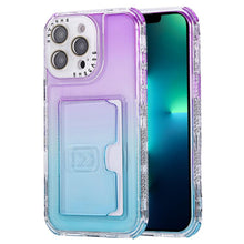 Load image into Gallery viewer, Gradient Color TPU + PC Card Slot Full Coverage Phone Case, For iPhone 13 Pro Max, For iPhone 13 / 14, For iPhone 12 Pro Max