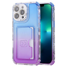 Load image into Gallery viewer, Gradient Color TPU + PC Card Slot Full Coverage Phone Case, For iPhone 13 Pro Max, For iPhone 13 / 14, For iPhone 12 Pro Max