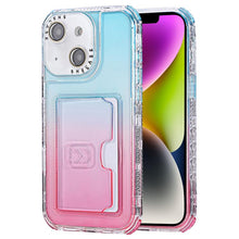 Load image into Gallery viewer, Gradient Color TPU + PC Card Slot Full Coverage Phone Case, For iPhone 13 Pro Max, For iPhone 13 / 14, For iPhone 12 Pro Max