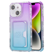 Load image into Gallery viewer, Gradient Color TPU + PC Card Slot Full Coverage Phone Case, For iPhone 13 Pro Max, For iPhone 13 / 14, For iPhone 12 Pro Max