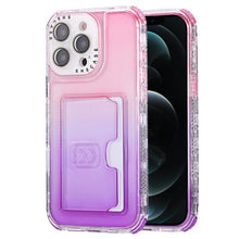 Load image into Gallery viewer, Gradient Color TPU + PC Card Slot Full Coverage Phone Case, For iPhone 13 Pro Max, For iPhone 13 / 14, For iPhone 12 Pro Max