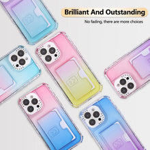 Load image into Gallery viewer, Gradient Color TPU + PC Card Slot Full Coverage Phone Case, For iPhone 13 Pro Max, For iPhone 13 / 14, For iPhone 12 Pro Max