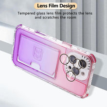 Load image into Gallery viewer, Gradient Color TPU + PC Card Slot Full Coverage Phone Case, For iPhone 13 Pro Max, For iPhone 13 / 14, For iPhone 12 Pro Max