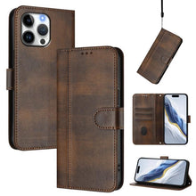 Load image into Gallery viewer, Line Splicing Buckle Retro Leather Phone Case, For iPhone 17e / 16e, For iPhone 17 Pro Max, For iPhone 17 Pro, For iPhone 17, For iPhone Air, For iPhone 16 Pro Max