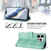 Load image into Gallery viewer, Line Splicing Buckle Retro Leather Phone Case, For iPhone 16 Pro, For iPhone 16 Plus, For iPhone 16, For iPhone 15 Pro Max, For iPhone 15 Pro, For iPhone 15 Plus
