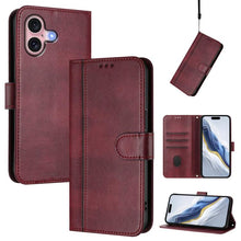 Load image into Gallery viewer, Line Splicing Buckle Retro Leather Phone Case, For iPhone 16 Pro, For iPhone 16 Plus, For iPhone 16, For iPhone 15 Pro Max, For iPhone 15 Pro, For iPhone 15 Plus