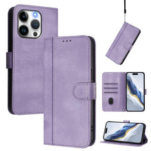 Load image into Gallery viewer, Line Splicing Buckle Retro Leather Phone Case, For iPhone 16 Pro, For iPhone 16 Plus, For iPhone 16, For iPhone 15 Pro Max, For iPhone 15 Pro, For iPhone 15 Plus