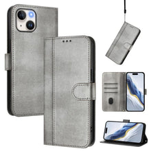 Load image into Gallery viewer, Line Splicing Buckle Retro Leather Phone Case, For iPhone 16 Pro, For iPhone 16 Plus, For iPhone 16, For iPhone 15 Pro Max, For iPhone 15 Pro, For iPhone 15 Plus