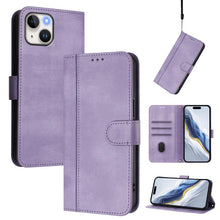 Load image into Gallery viewer, Line Splicing Buckle Retro Leather Phone Case, For iPhone 16 Pro, For iPhone 16 Plus, For iPhone 16, For iPhone 15 Pro Max, For iPhone 15 Pro, For iPhone 15 Plus