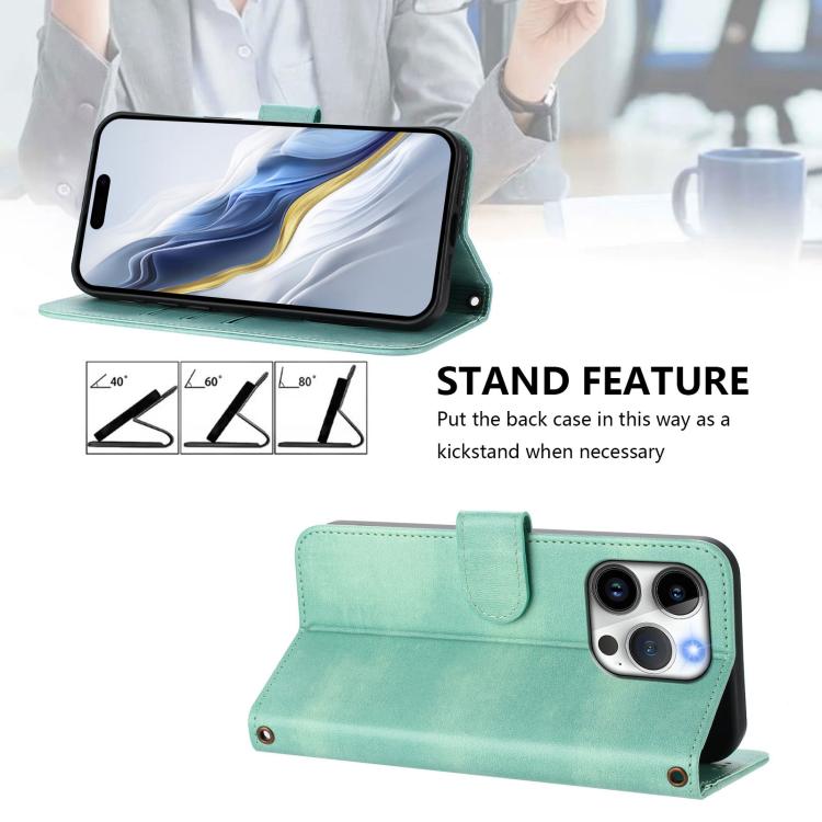 Line Splicing Buckle Retro Leather Phone Case, For iPhone 13 Pro Max, For iPhone 13 Pro, For iPhone 13 mini, For iPhone 12 / 12 Pro, For iPhone 12 Pro Max, For iPhone 12 mini