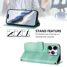 Load image into Gallery viewer, Line Splicing Buckle Retro Leather Phone Case, For iPhone 13 Pro Max, For iPhone 13 Pro, For iPhone 13 mini, For iPhone 12 / 12 Pro, For iPhone 12 Pro Max, For iPhone 12 mini