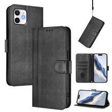 Load image into Gallery viewer, Line Splicing Buckle Retro Leather Phone Case, For iPhone 13 Pro Max, For iPhone 13 Pro, For iPhone 13 mini, For iPhone 12 / 12 Pro, For iPhone 12 Pro Max, For iPhone 12 mini