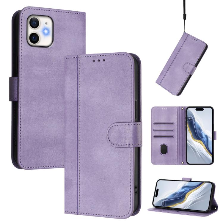 Line Splicing Buckle Retro Leather Phone Case, For iPhone 13 Pro Max, For iPhone 13 Pro, For iPhone 13 mini, For iPhone 12 / 12 Pro, For iPhone 12 Pro Max, For iPhone 12 mini