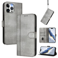 Load image into Gallery viewer, Line Splicing Buckle Retro Leather Phone Case, For iPhone 13 Pro Max, For iPhone 13 Pro, For iPhone 13 mini, For iPhone 12 / 12 Pro, For iPhone 12 Pro Max, For iPhone 12 mini