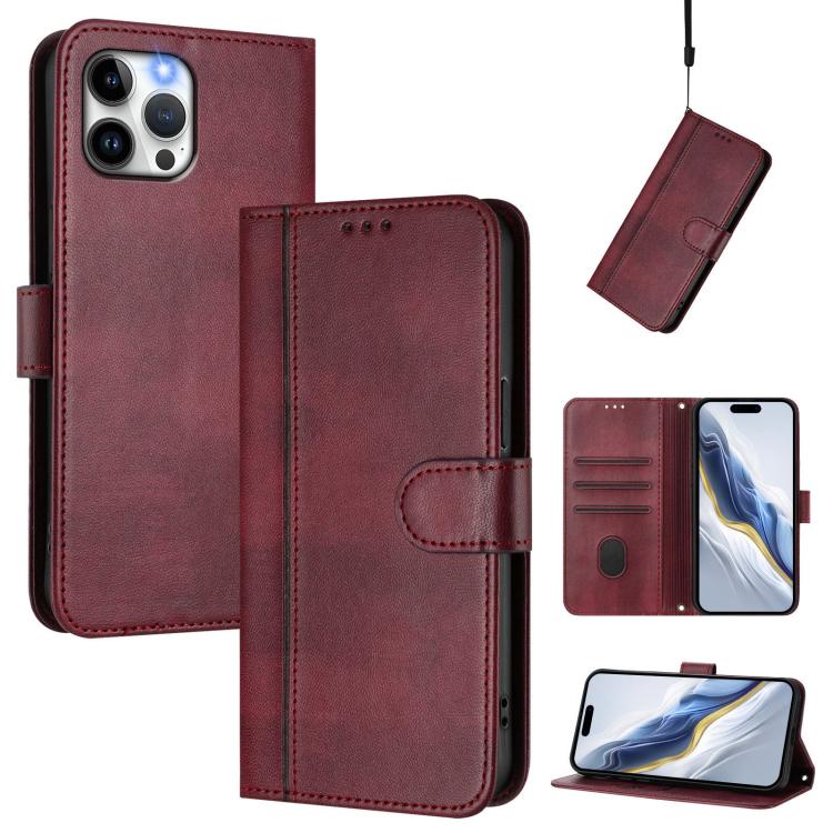 Line Splicing Buckle Retro Leather Phone Case, For iPhone 13 Pro Max, For iPhone 13 Pro, For iPhone 13 mini, For iPhone 12 / 12 Pro, For iPhone 12 Pro Max, For iPhone 12 mini