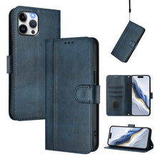 Load image into Gallery viewer, Line Splicing Buckle Retro Leather Phone Case, For iPhone 13 Pro Max, For iPhone 13 Pro, For iPhone 13 mini, For iPhone 12 / 12 Pro, For iPhone 12 Pro Max, For iPhone 12 mini
